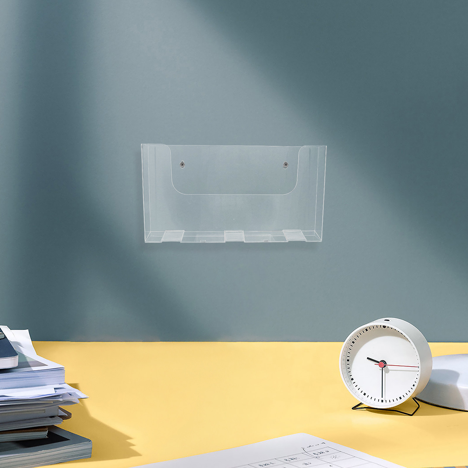 Magazine Holder Rack - Şeffaf Akrilik Duvar Dosya Tutucu, 2'li