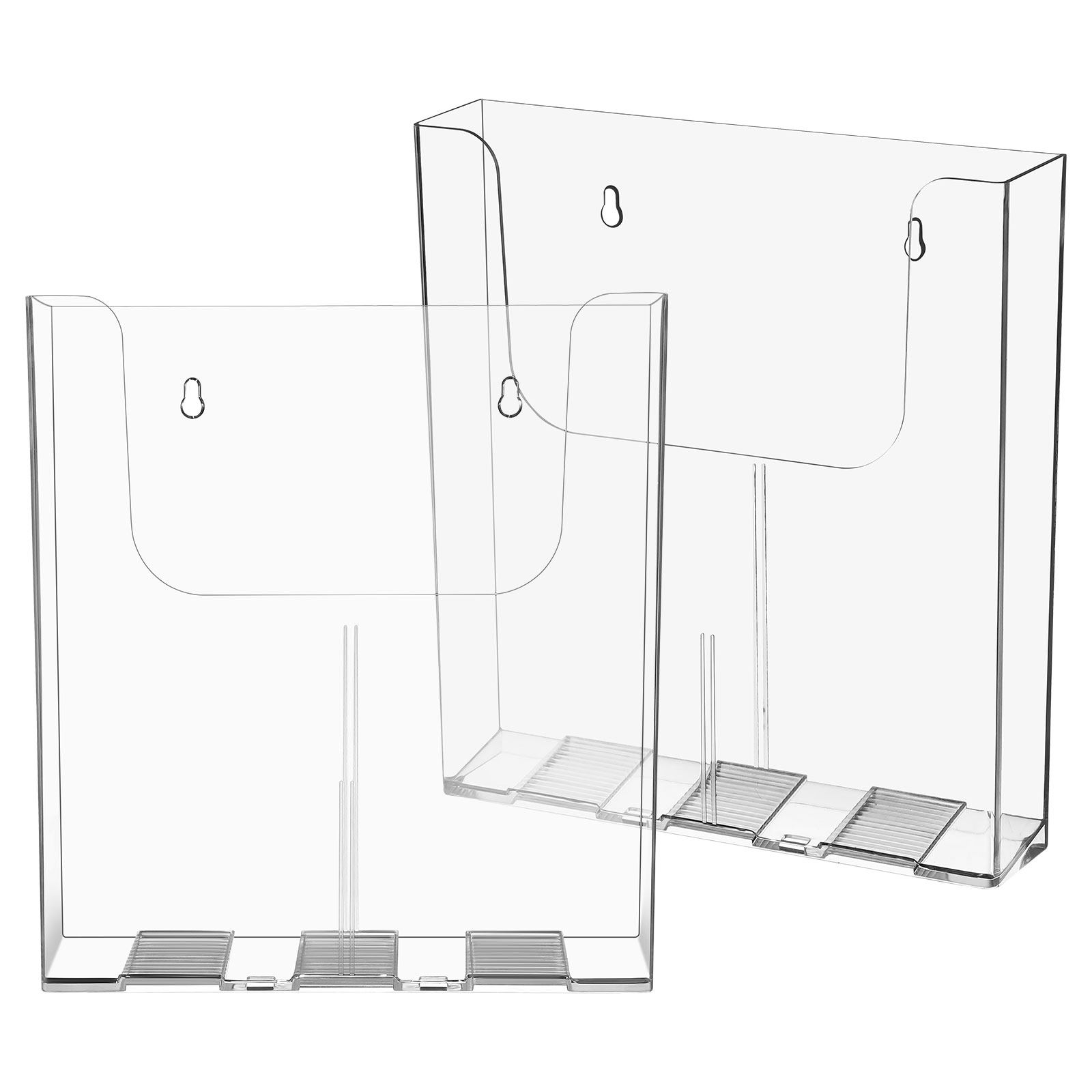 Magazine Holder Rack - 2 Adet Şeffaf Akrilik Duvar Dosya